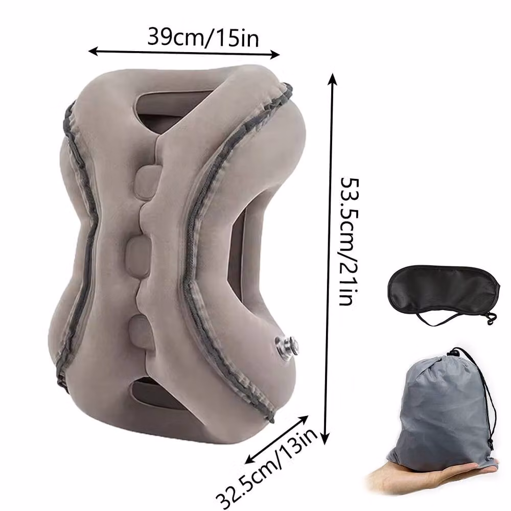 SPETLEK Inflatable Travel Pillow for Airplane Head Support in Grey – 2