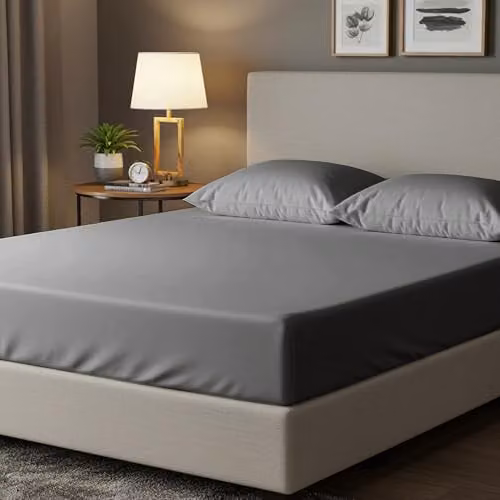 Snug City Grey 200 Thread Count Cotton Single Fitted Sheet with 30cm Extra Deep Skirt, W/D/H: 90 x 190 x 30 cm – 3