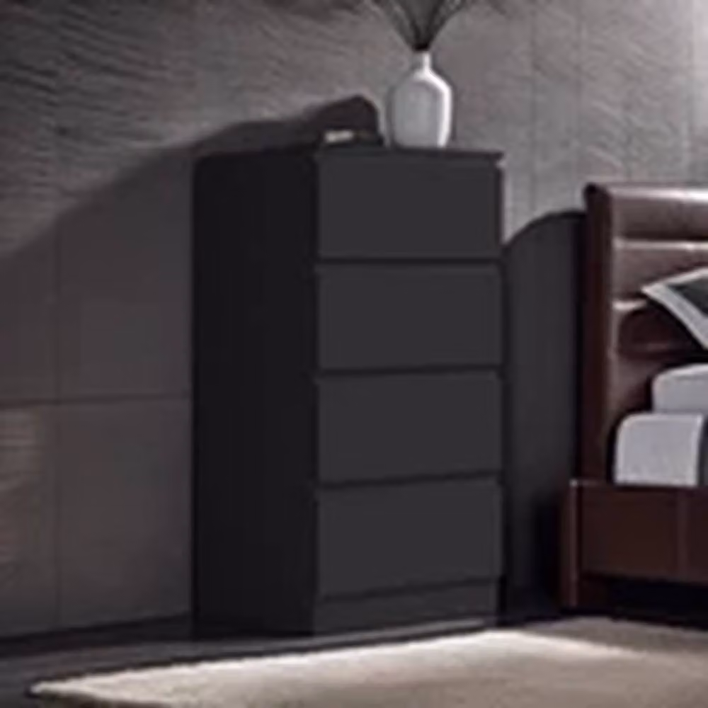 EONLION Black 4 Drawer Handleless Scandinavian Chest of Drawers – 3