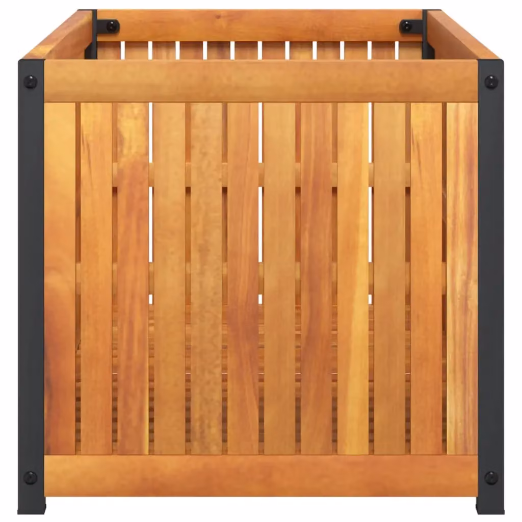 Berkfield Home Garden Planter in Brown, Solid Wood and Steel, W: 85 cm, D: 45 cm, H: 44 cm – 3