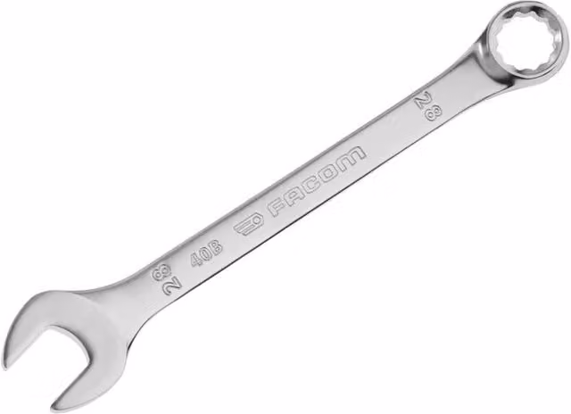 Facom Slim Metric Combination Spanner, 28mm, Steel, Silver