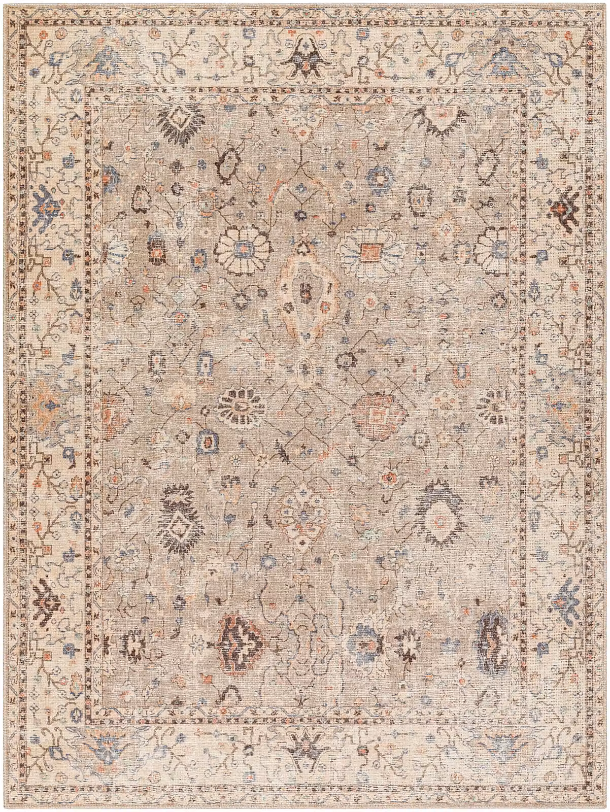 Livabliss Davine Woven Boho Traditional Rug in Grey, Brown and Blue, W/D/H: 120 x 170 cm