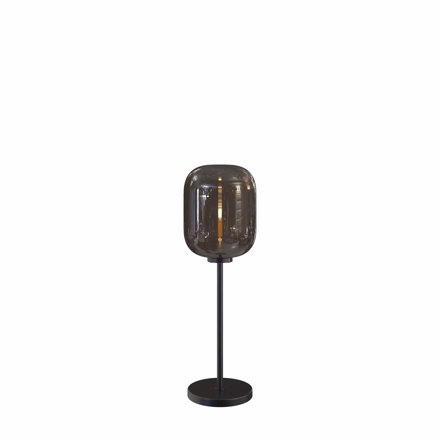 Dôme Deco PAXTON Modern Dome Floor Lamp in Brown and Black Metal and Glass