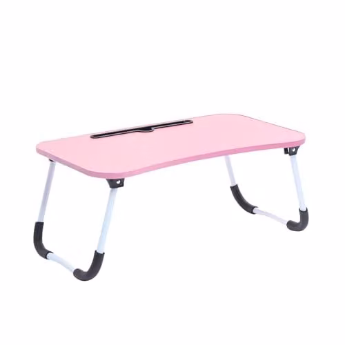 OHS Foldable Laptop Stand and Portable Bed Tray in Pink, W: 60 cm, D: 35 cm, H: 26 cm