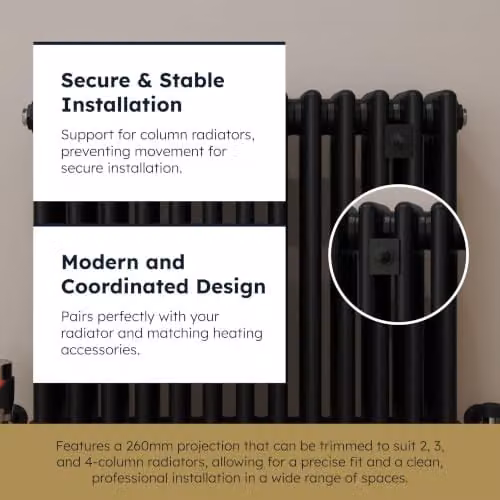 Talus Antique Brass Radiator Wall Stay in Black – 3