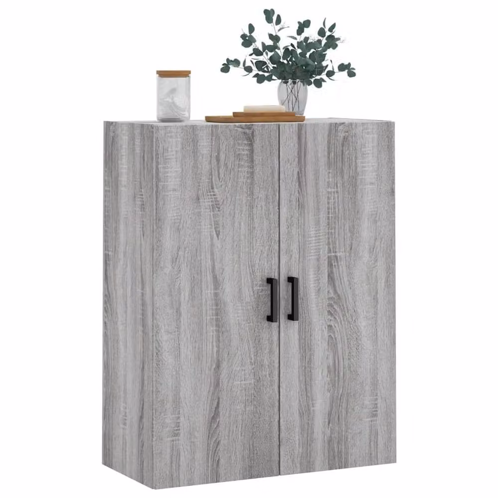 Berkfield Home Wall Mounted Cabinet in Grey, W: 69.5 cm, D: 34 cm, H: 90 cm – 2
