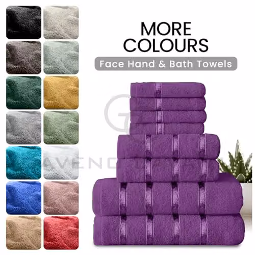 Gaveno Cavailia 8 Piece Cotton Towel Set, Aubergine, 450 GSM – 6