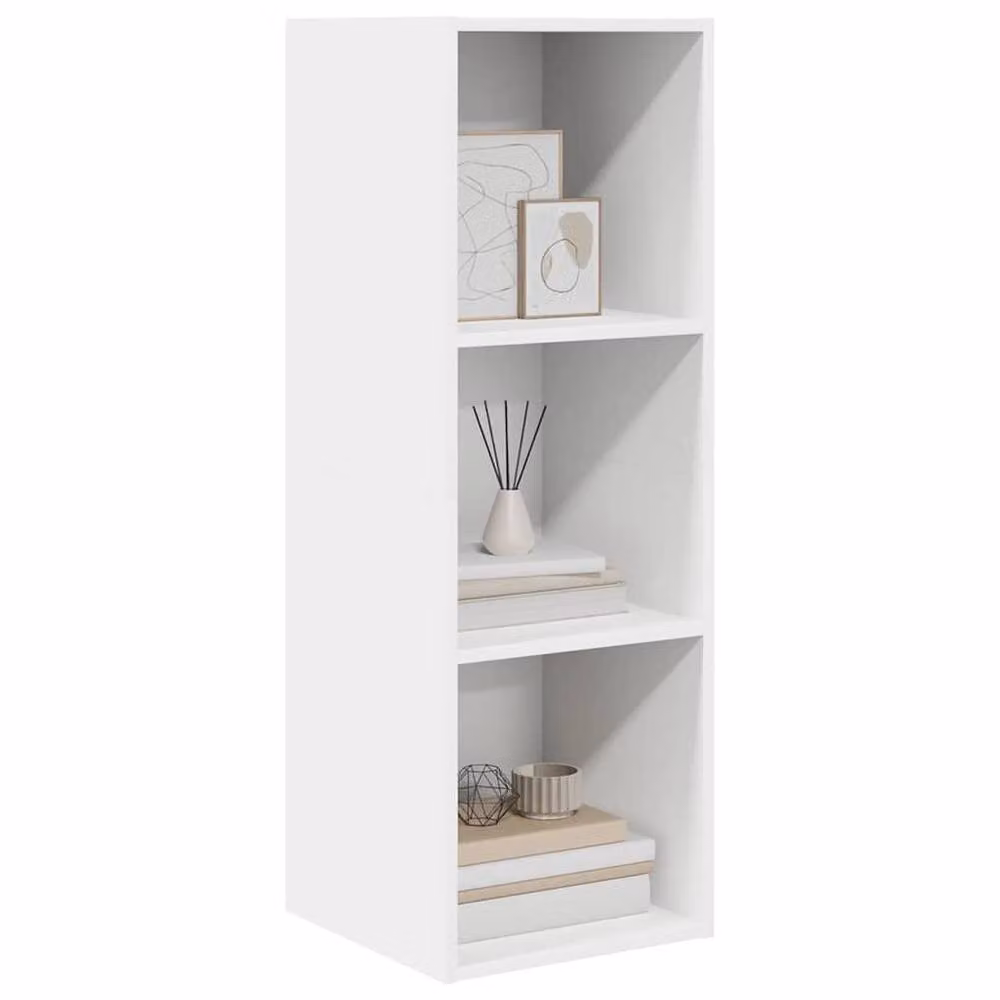 Berkfield Home Practical Wall-mounted TV Cabinet in White, W/D/H: 37 x 37 x 107 cm – 4