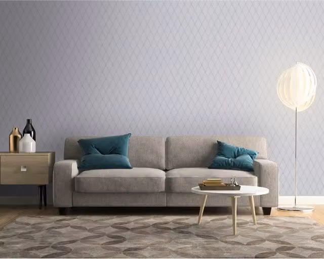 Superfresco Easy Bercy Grey Abstract Geometric Pre-pasted Vinyl Wallpaper Roll