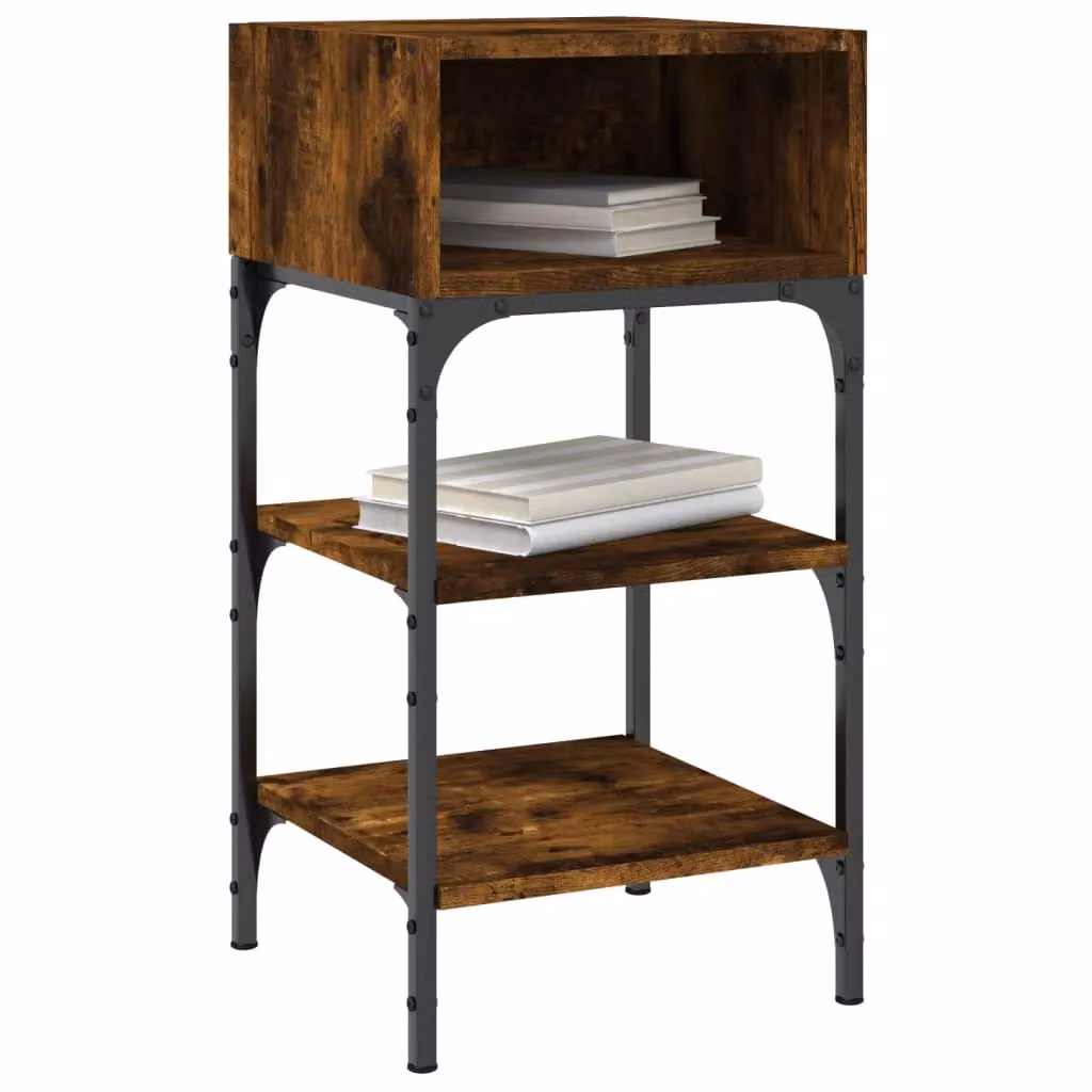 Berkfield Home Set of 2 Bedside Tables in Smoked Oak Brown, W/D/H: 35 x 34.5 x 70 cm – 3