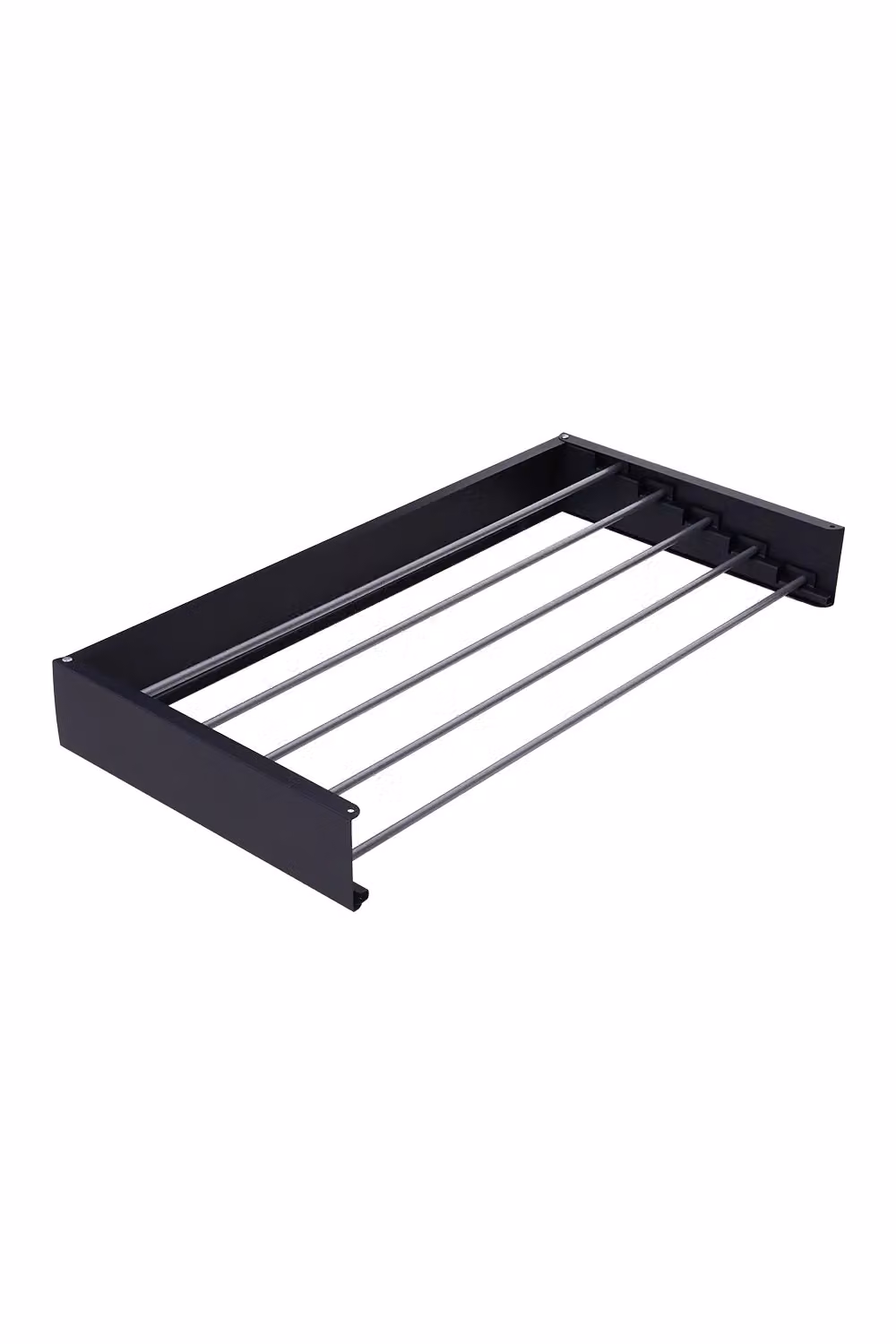H&O Direct Space-Saving Wall Mounted Foldable Towel Drying Rack in Black Aluminium – 2