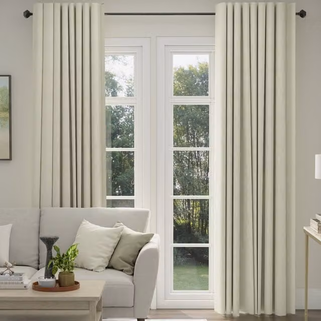 ANTE DECOR Altro Made To Measure Blackout Fabric Curtains in Beige