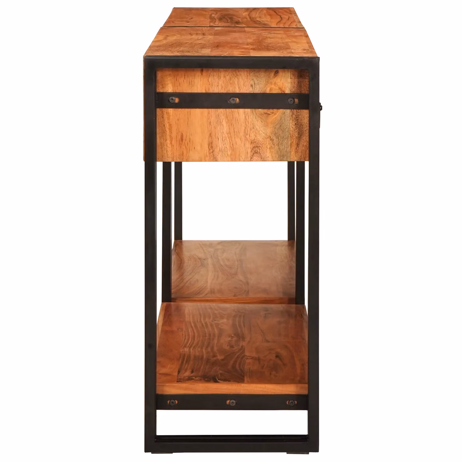 Berkfield Home Set of 2 Rustic Brown Solid Acacia Wood Console Tables, W: 160 cm, D: 33 cm, H: 75 cm – 3