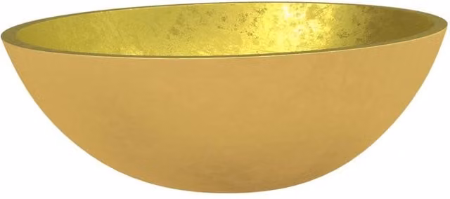 Berkfield Home Gold Glass Countertop Basin W/D/H: 50 x 37 x 14 cm