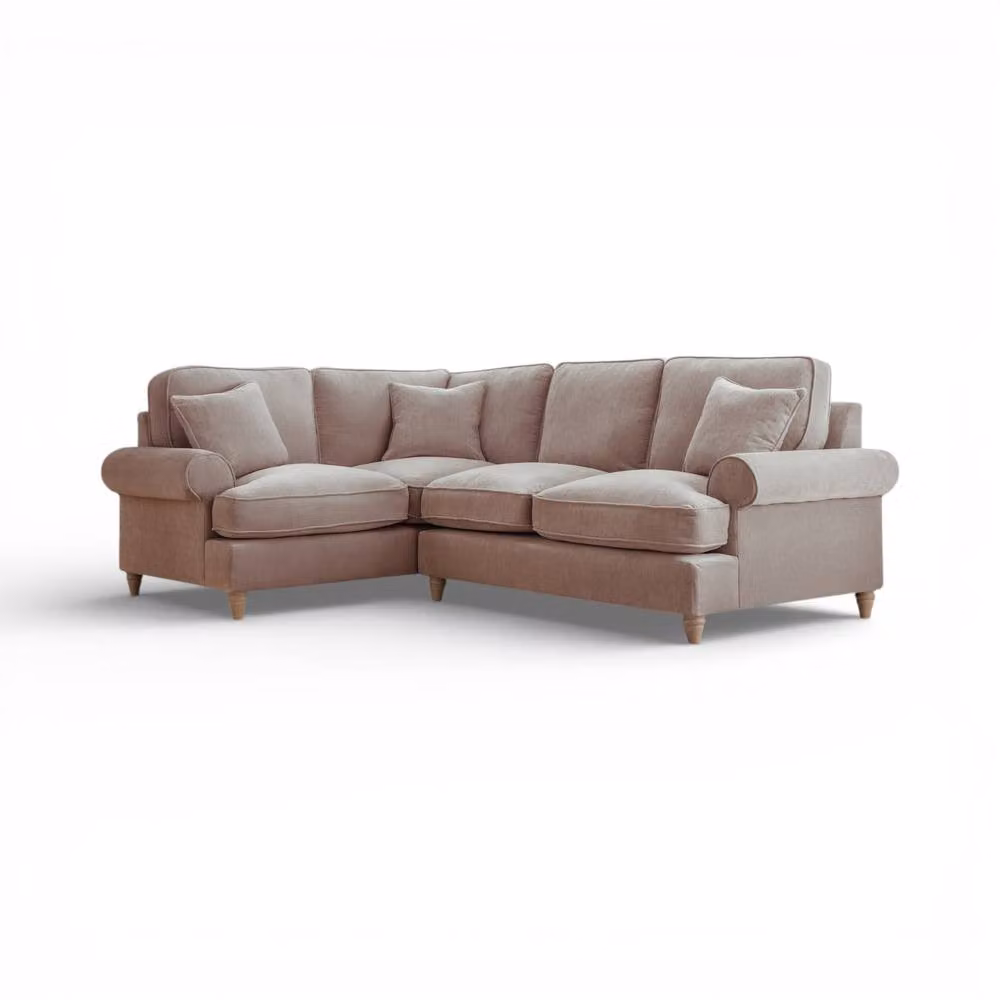 The Great Sofa Company Ezra Left Hand Velvet Corner Sofa in Taupe – 2