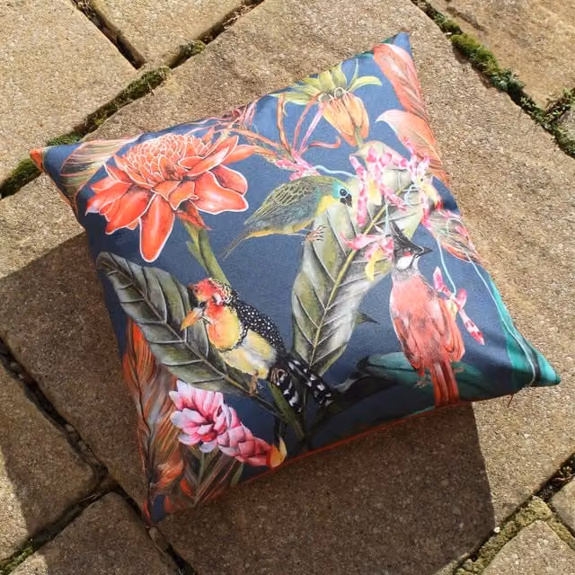 Terrys Twin Pack Multi-Colour Graphic Animal Print Outdoor Filled Square Cushions, W/D/H: 43 x 43 x 43 cm