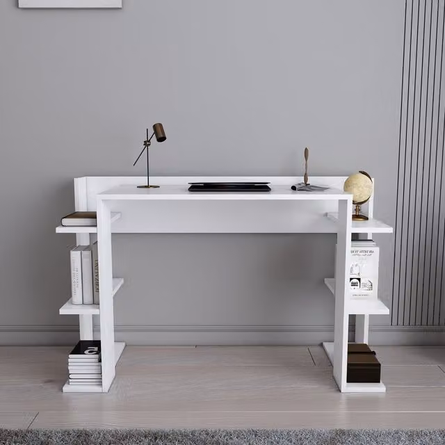 Decorotika Cina Modern White Computer Desk W/D/H: 122.6 x 45 x 77 cm