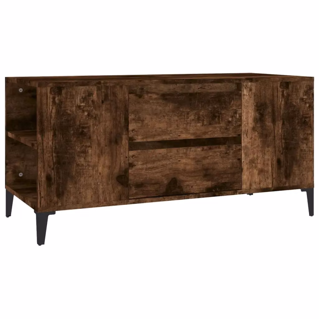 Berkfield Home Smoked Oak TV Cabinet in Brown, W/D/H: 102 x 44.5 x 50 cm – 2