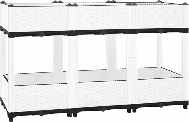 Berkfield Home Grey Plastic Raised Bed W/D/H: 120 x 40 x 71 cm