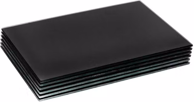 Harbour Housewares Black Rectangular Glass Placemats, Pack of 6, W: 30 cm, D: 20 cm – 7