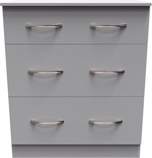 2 U Hampshire Ready Assembled 3 Drawer Deep Chest in Dark Grey