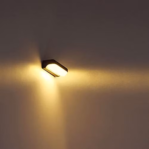 Globo Lighting Modern Rectangular LED Outdoor Wall Light in Anthracite with IP54 Rating and Downward Illumination – 3
