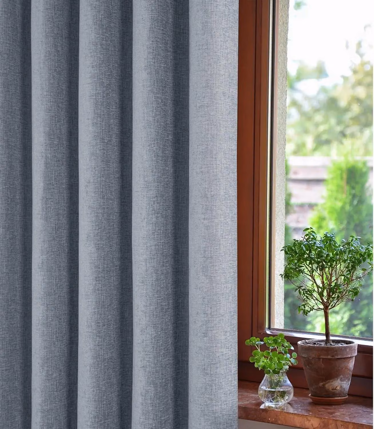 Sundour Amberley Grey Chenille Eyelet Curtains, Width: 168 cm, Drop: 229 cm – 2