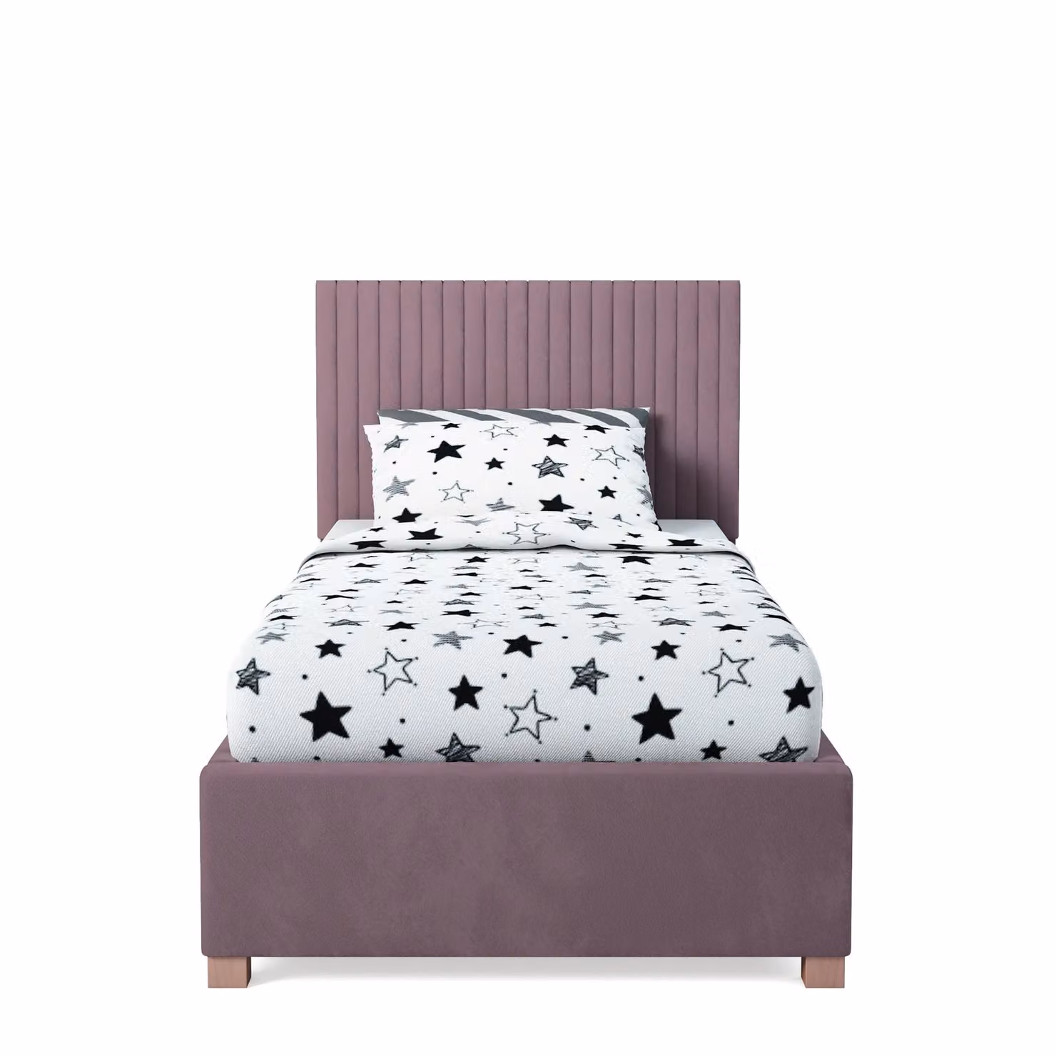 Rest Relax Emma Upholstered Fabric Ottoman Single Bed in Pink, W/D/H: 90 x 200 cm – 2