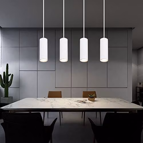 Netlighting Robby Bar Pendant Ceiling Light in White with 4x GU10 Sockets, H x W x D: 120 x 65 x 6 cm – 4