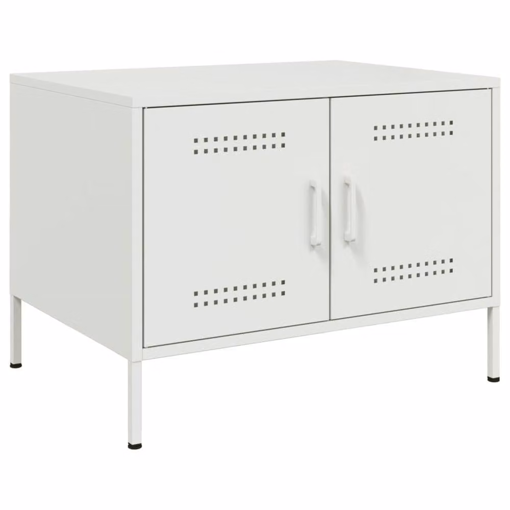 Berkfield Home Sturdy White Metal Coffee Table W: 68 cm, D: 50 cm, H: 50.5 cm – 1