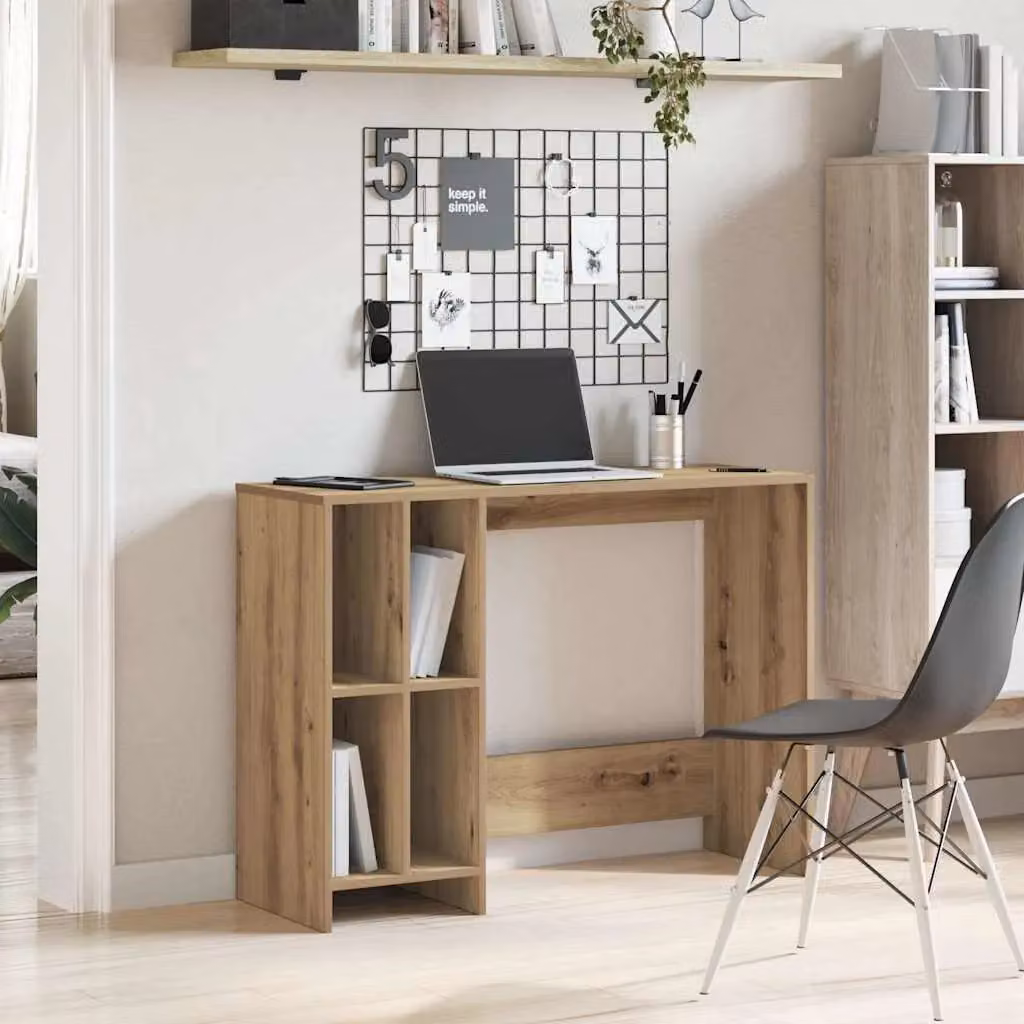 Berkfield Artisan Oak Writing Desk in Brown, W/D/H: 102.5 x 35 x 75 cm – 3