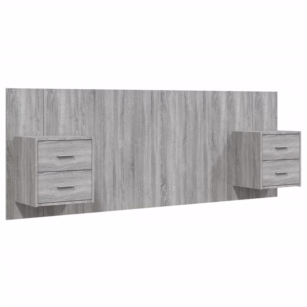 Berkfield Home Classic Bed Headboard with Integrated Nightstands in Grey Sonoma Engineered Wood, W/D/H: 120 x 32.5 x 80 cm – 3