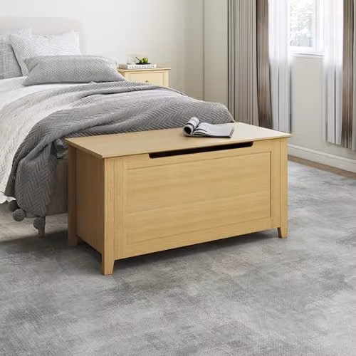 Core Products Henley Ottoman Storage Trunk in Light Oak-Effect Finish, W/D/H: 90 x 40 x 45 cm – 1