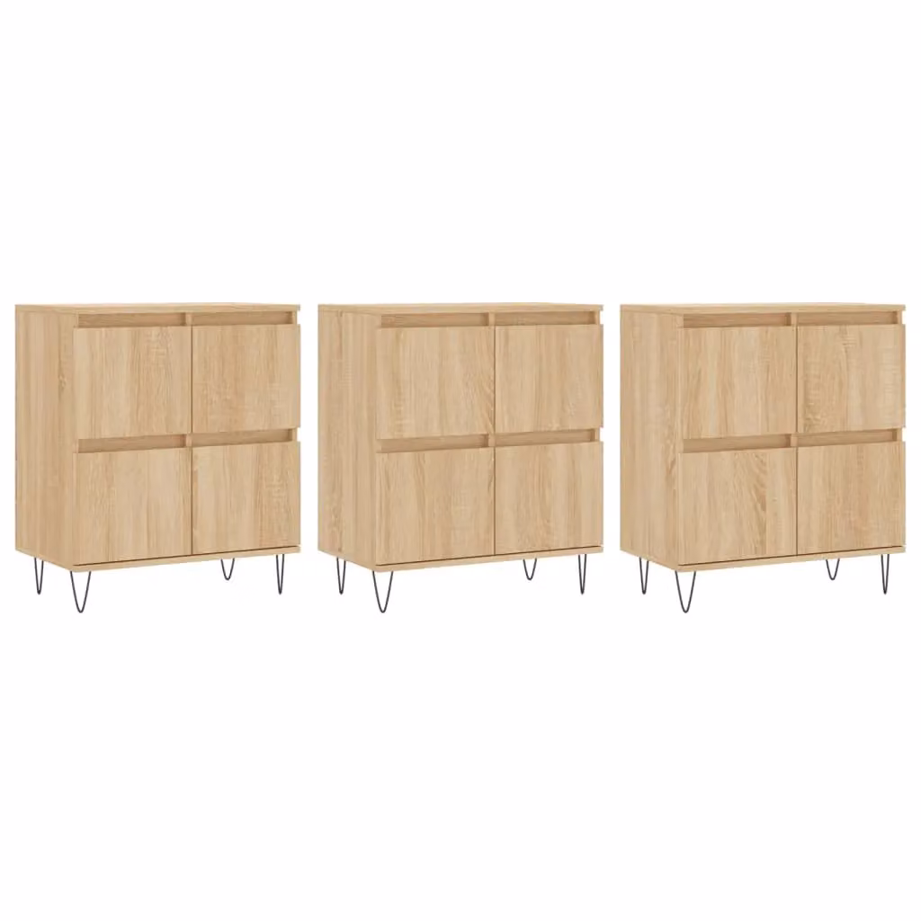 Berkfield Home 3-Piece Sonoma Oak Sideboard Set in Brown Engineered Wood – 2