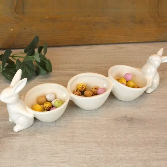 Little Cosy Home White Ceramic Serving Bowl