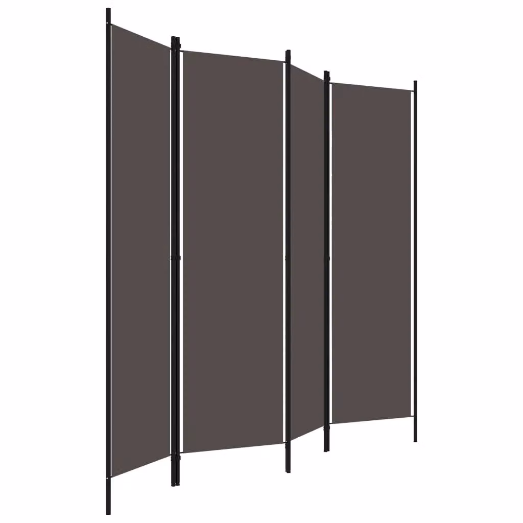 Berkfield Home 4-Panel Modern Room Divider in Anthracite and Black, W/H: 200 x 180 cm – 2