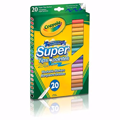Crayola Super Tips Washable Markers, 20 Count, Multicolour – 2