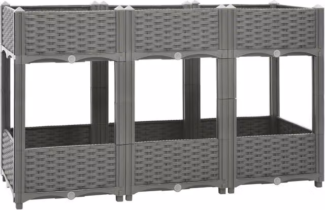 Berkfield Home Grey Polypropylene Raised Bed W/D/H: 120 x 40 x 71 cm