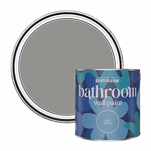Rust-Oleum Grey Matt Water-Based Bathroom Wall and Ceiling Paint, 2.5 l – 1