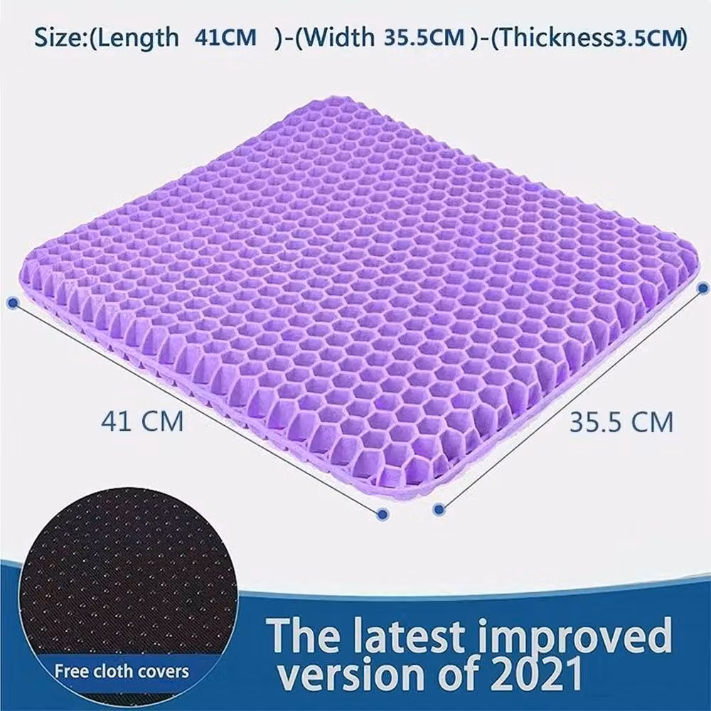 Kelvenix Orthopaedic Ergonomic Gel Seat Cushion in Purple, W/D: 40 x 30 cm – 2
