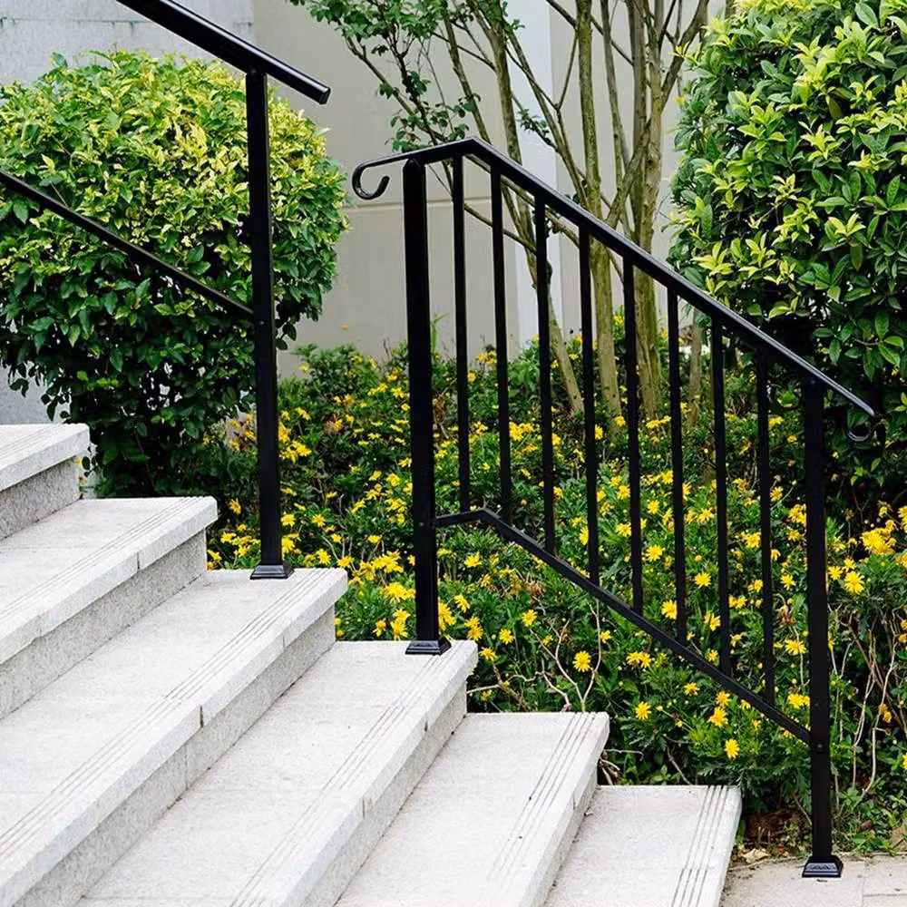 VOGREX Black Steel 3 Step Outdoor Safety Grab Handrail – 4