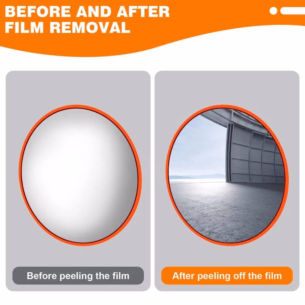 SPETLEK Orange Convex Traffic Mirror for Blind Spots and Wide Angle Driveway, W/D/H: 100 x 60 x 30 cm – 4