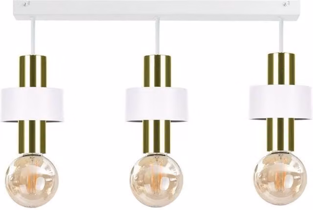 Netlighting Unica Modern Ceiling Spotlight Bar in White and Gold, 60cm, 3x E27