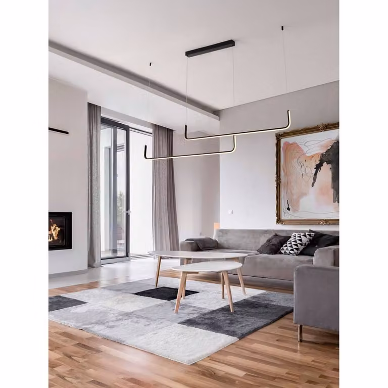 Nova Luce Strita Bar Pendant Light in Black, Dimmable LED, 40W, 2856lm, 3000K Warm White