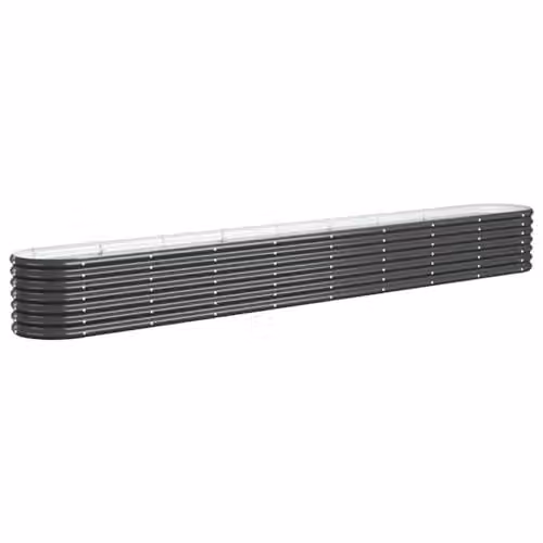vidaXL Anthracite Galvanised Steel Raised Bed for Vegetable, Herb or Ornamental Gardens W/D/H: 332 x 40 x 36 cm – 1