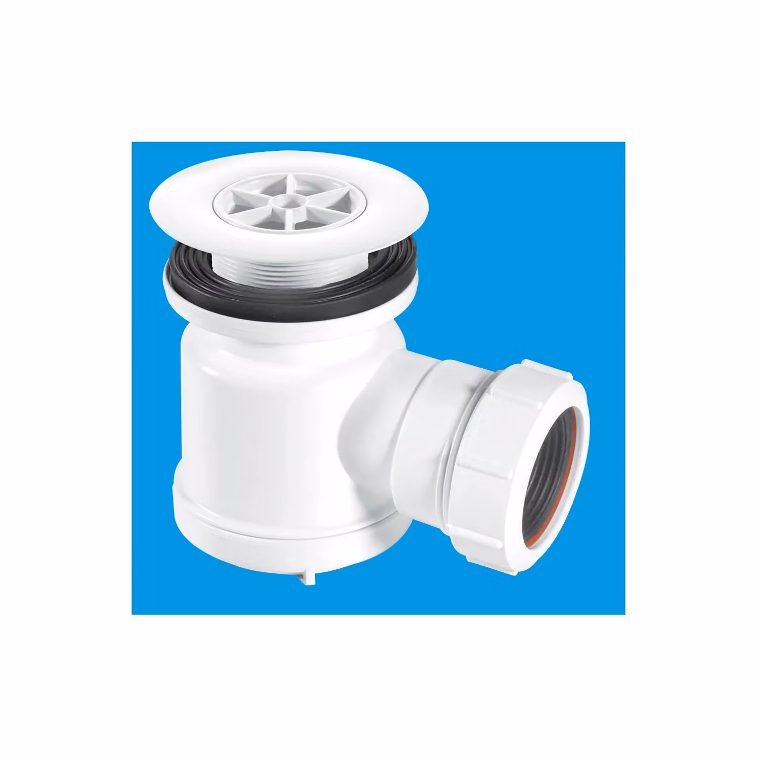 McAlpine STW5-R Round 1.5 inch Plastic Shower Trap with Universal Outlet in White – 2