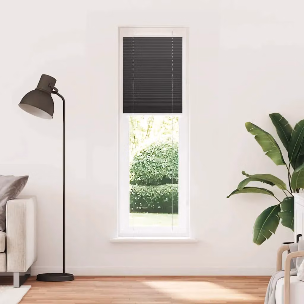 Berkfield Home Single Pleat Black Polyester Semi-Transparent Cord Blind, W: 64.4 cm, H: 200 cm – 2