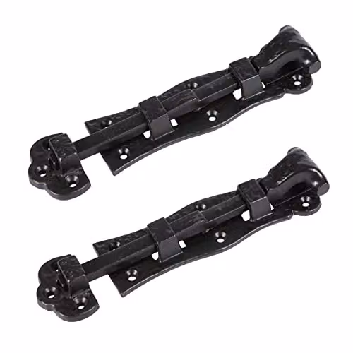Hammer and Tongs Straight Antique Fish Tail Surface Bolt in Matt Black Iron, Pack of 2 – 2