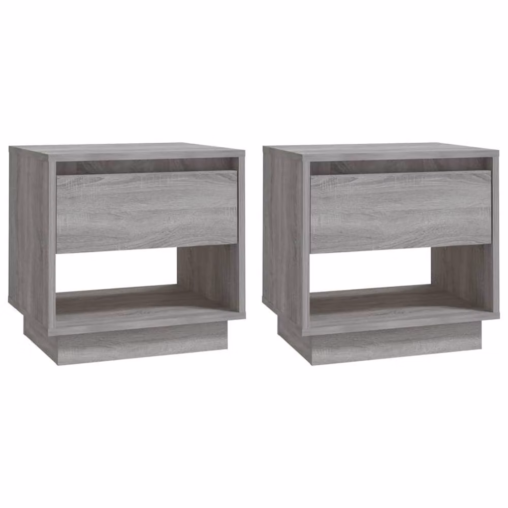 Berkfield Home Classic Bedside Cabinets, 2 Piece Set in Grey Sonoma, W/D/H: 45 x 34 x 44 cm – 2