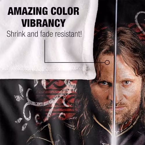 LOGOVISION Lord of the Rings Return of the King Aragorn Silky Touch Super Soft Fleece Throw Blanket, Multicolour, W: 127 cm x H: 152.4 cm – 3